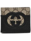 Cutout Interlocking G Monogram Bifold Wallet Beige Black - GUCCI - BALAAN 3