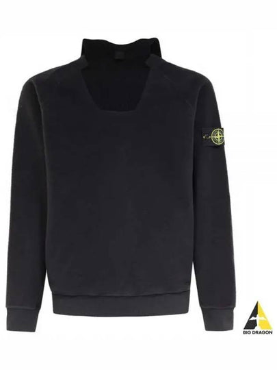 Gauzed Regular Fit Cotton Nylon Fleece Hoodie Black - STONE ISLAND - BALAAN 2