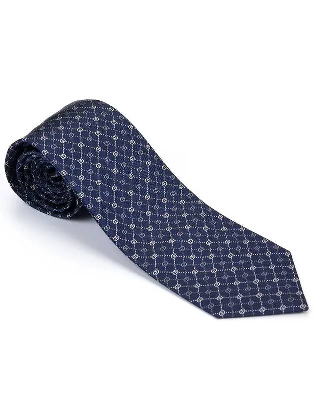 GG Dot Pattern Silk Tie Navy - GUCCI - BALAAN 5