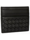 Intrecciato Weaving Nappa Card Wallet Black - BOTTEGA VENETA - BALAAN 4