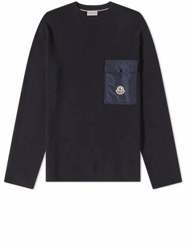 Logo Patch Pocket Knit Top Navy - MONCLER - BALAAN 2