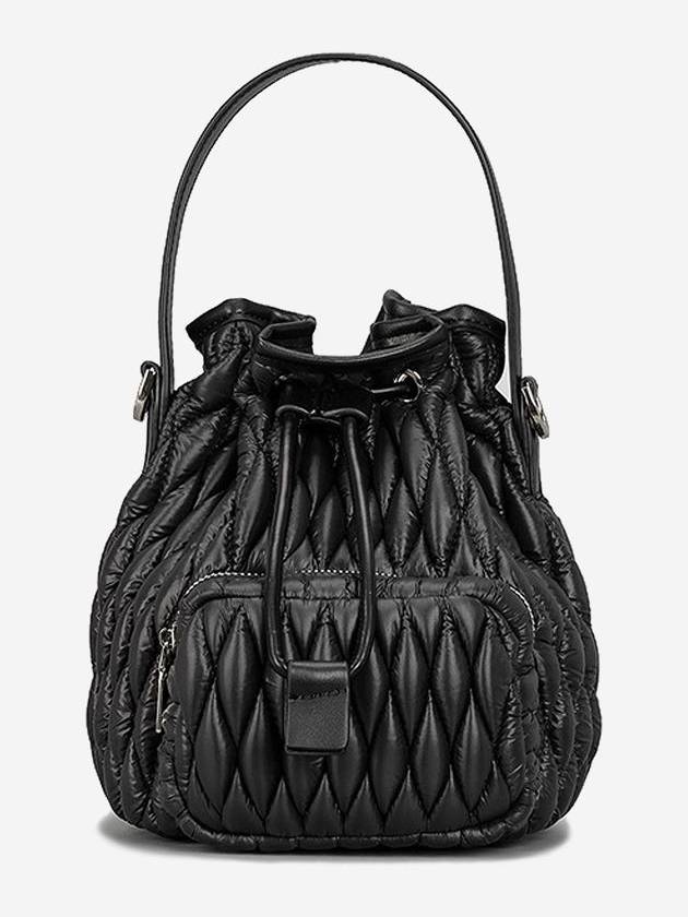 Mary Bubble Quilted Padded Bucket Bag Black - MINOC - BALAAN 2