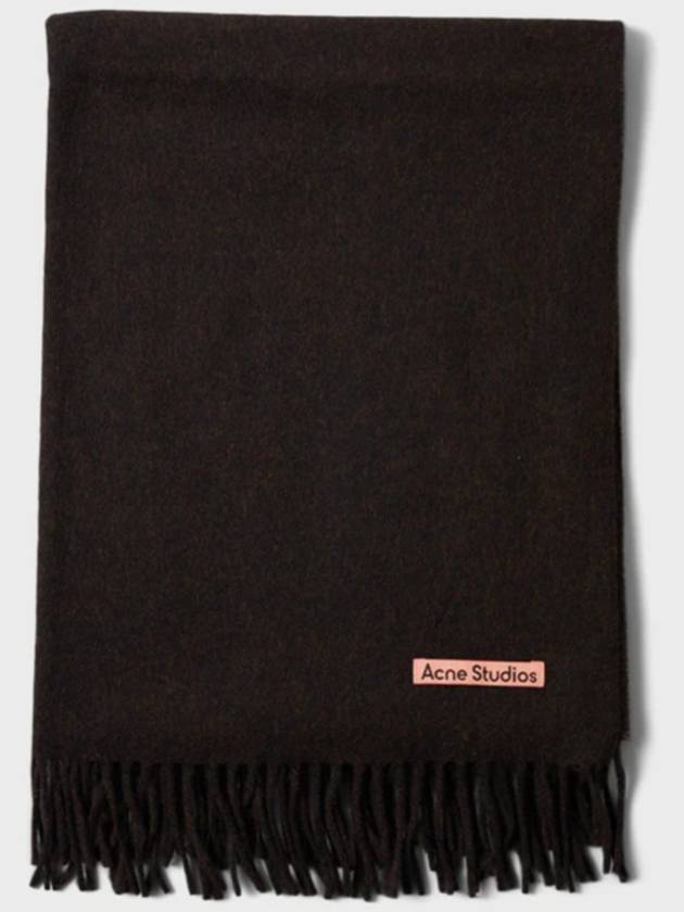 Studios Canada New Oversized Fringe Muffler Chocolate Brown - ACNE STUDIOS - BALAAN.