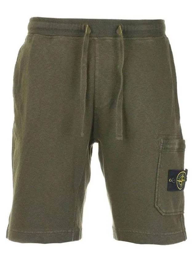 Men's MALFILE Waffen Patch Training Bermuda Shorts Green - STONE ISLAND - BALAAN.