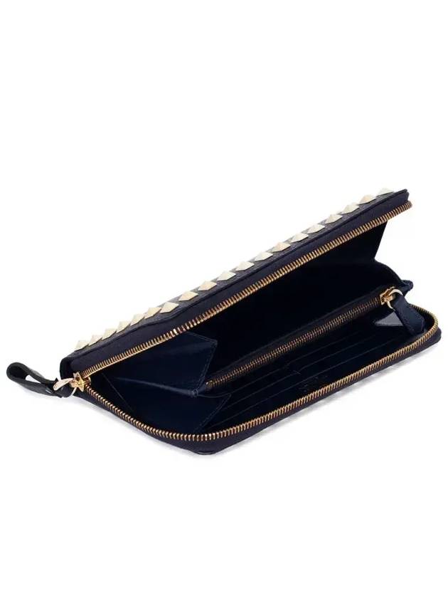 Rockstud Zipper Long Wallet Stampa Alce GWP00079AVSH03 M30 Navy - VALENTINO - BALAAN 4