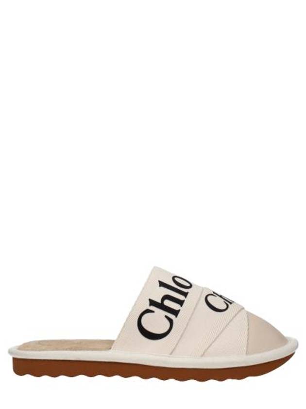 Woody Logo Strap Canvas Slippers White - CHLOE - BALAAN 2