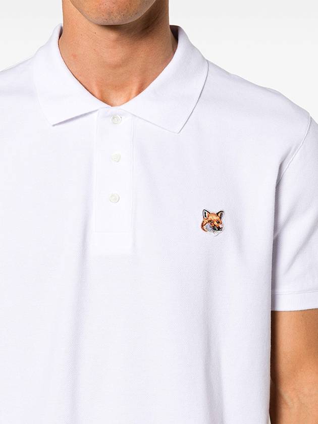 Fox Head Patch Cotton Polo Shirt White - MAISON KITSUNE - BALAAN 6