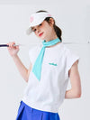 Scarf Point Sleeveless T-Shirt WHITE&BLUE - MONBIRDIE GOLF - BALAAN 4