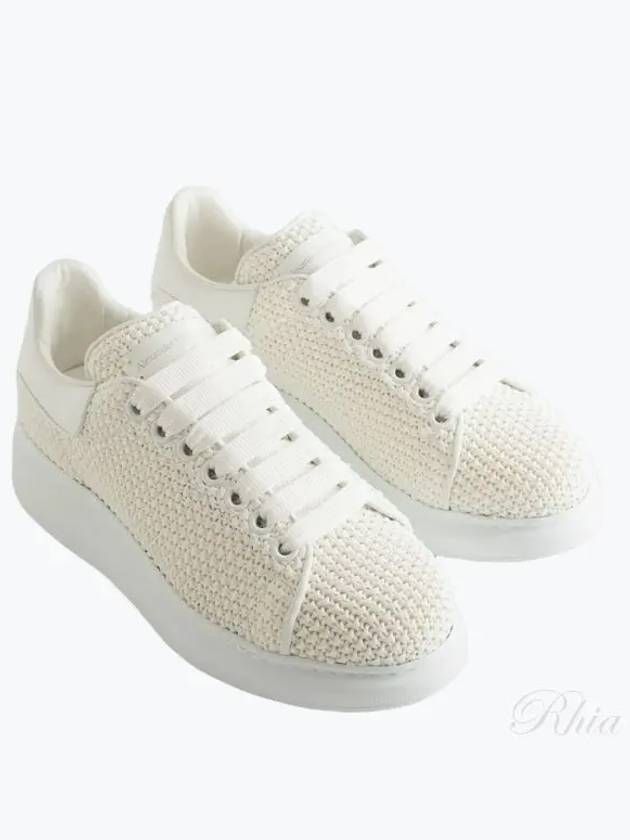 Round Toe Knitted Low Top Sneakers White - ALEXANDER MCQUEEN - BALAAN 2