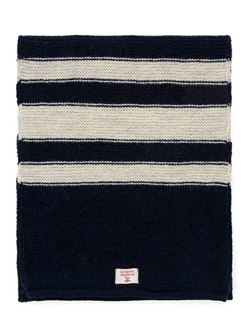 Black Navy Stripe Muffler ACC 6 AU BLACK NAVY - NIGEL CABOURN - BALAAN 1