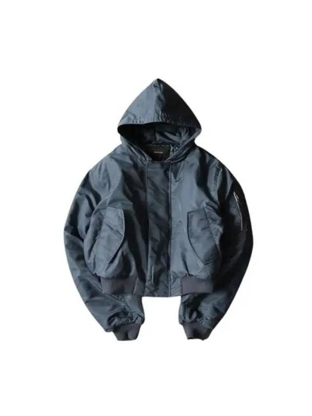 B 25 Nylon Crop Bomber Jacket ES2438WH 000 WHALE - ENTIRE STUDIOS - BALAAN 1