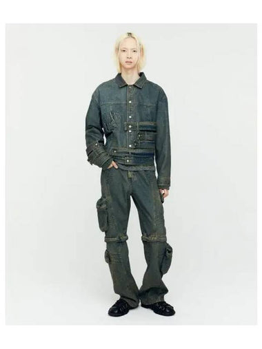 Waistband denim jacket awa636m ARMY GREEN - ANDERSSON BELL - BALAAN 1