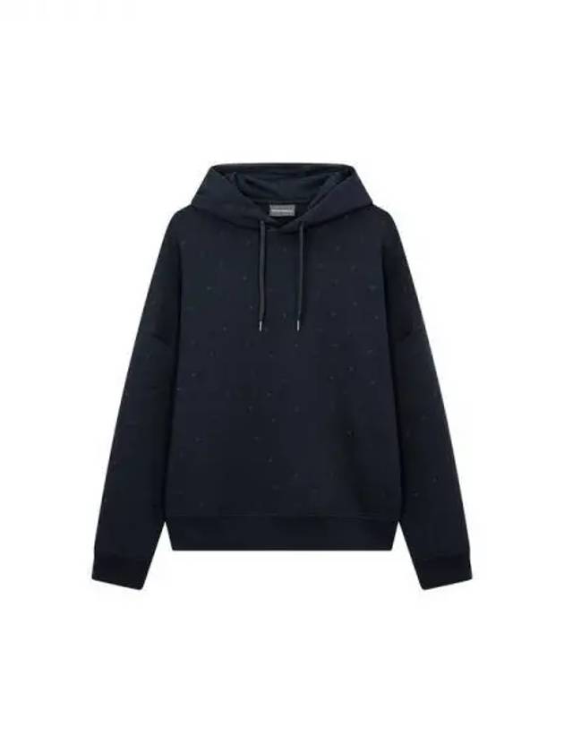 Men s Eagle Logo Neoprene Hooded Sweatshirt Navy 270017 - EMPORIO ARMANI - BALAAN 1