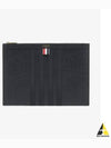 diagonal striped leather clutch bag black - THOM BROWNE - BALAAN 2