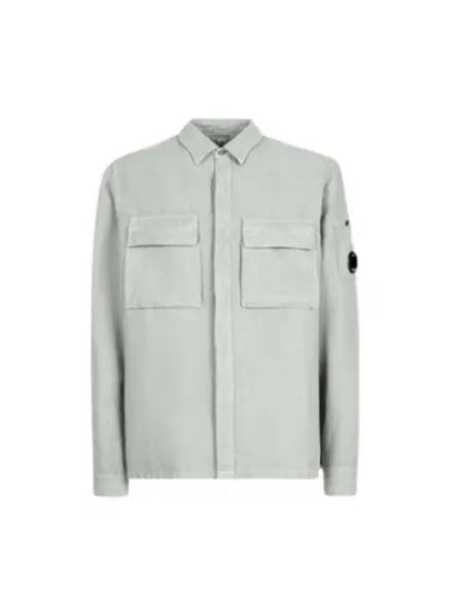 Broken Cotton Linen Lens Button Long-Sleeve Shirt Grey - CP COMPANY - BALAAN 2