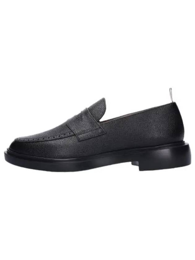 Pebble Grain Rubber Sole Penny Loafers Black Shoes - THOM BROWNE - BALAAN 1