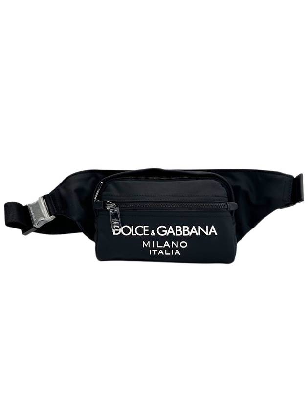 Logo Rubberized Nylon Small Belt Bag Black - DOLCE&GABBANA - BALAAN 2