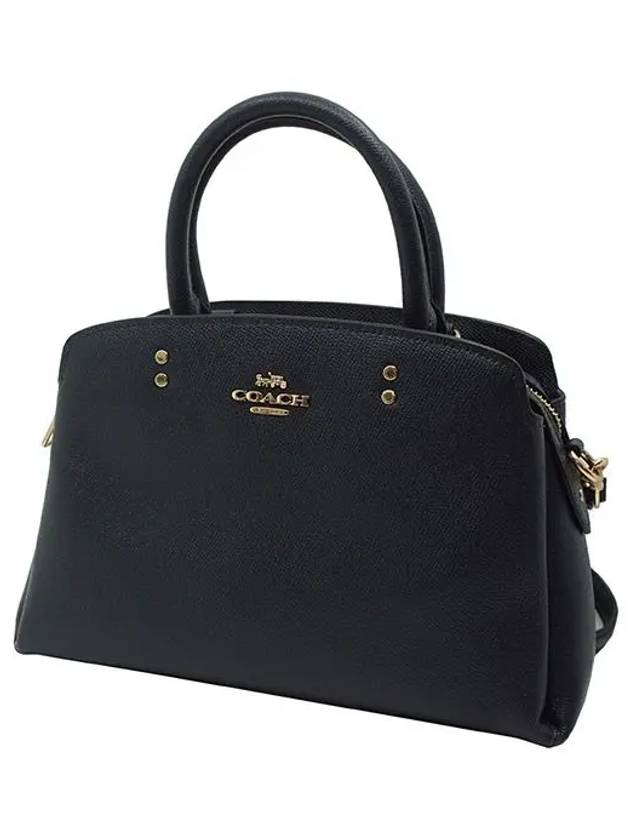 Lily Carryall Leather Mini Tote Bag Navy - COACH - BALAAN 3