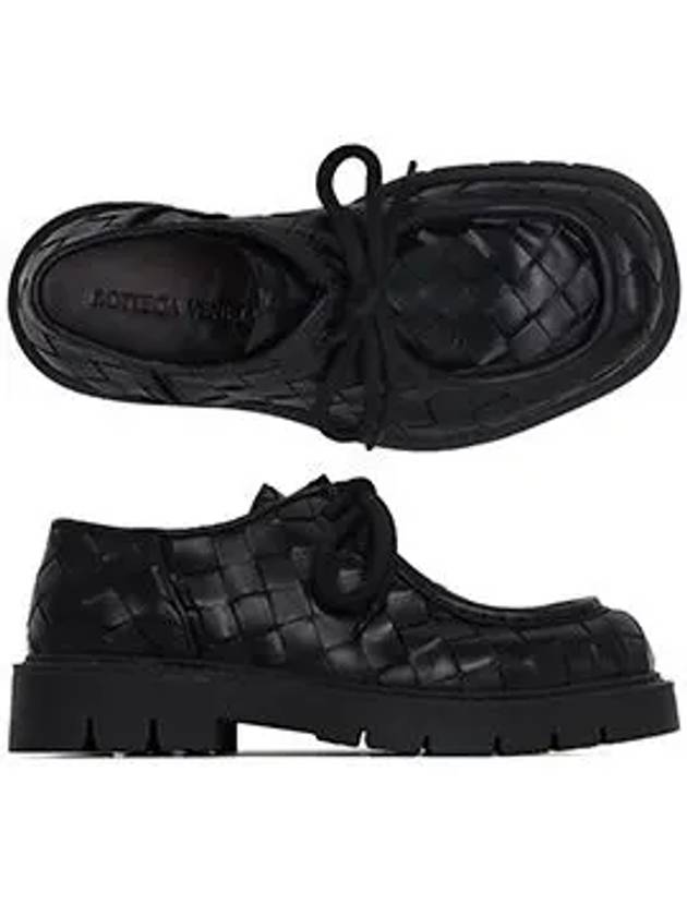 Haddock Lace Up Leather Loafers Black - BOTTEGA VENETA - BALAAN 6