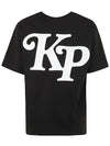 White Logo Print Short Sleeve T-Shirt Black - KENZO - BALAAN 4