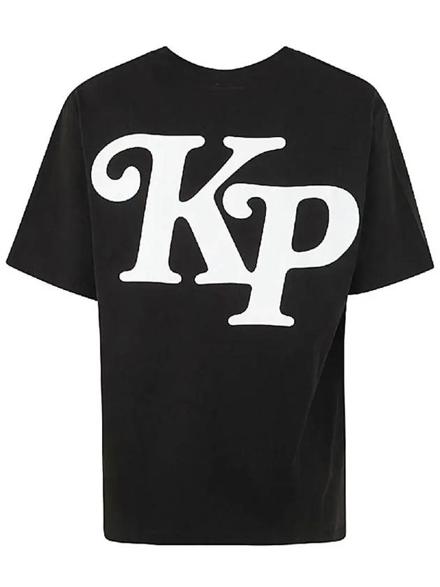 White Logo Print Short Sleeve T-Shirt Black - KENZO - BALAAN 4