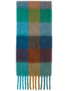 Check Mohair Muffler Turquoise Camel Blue - ACNE STUDIOS - BALAAN 5