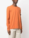 Logo Patch Crew Neck Cotton Nylon Knit Top Orange - STONE ISLAND - BALAAN 3