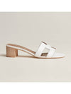 Oasis Calfskin Slipper Heels Blanc - HERMES - BALAAN 4