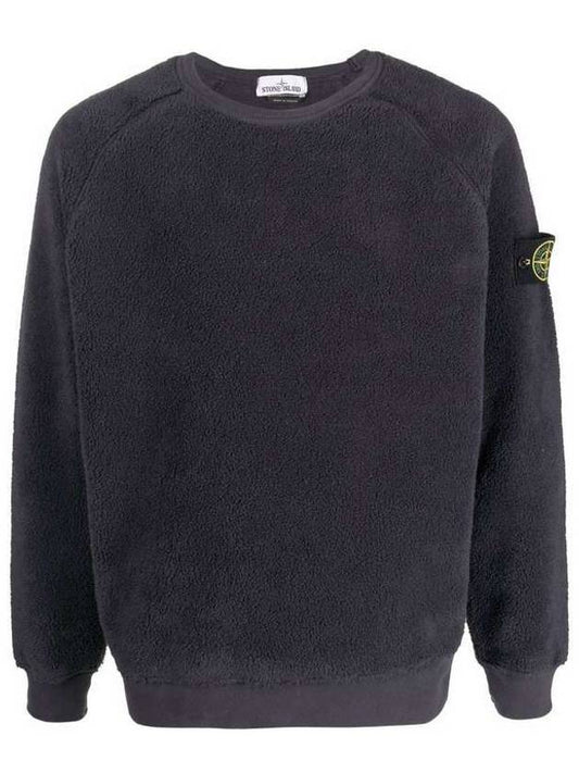 Wappen Patch Shearling Sweatshirt Charcoal - STONE ISLAND - BALAAN 2