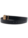 Medusa Buckle Leather Belt Black - VERSACE - BALAAN 3