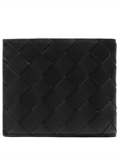 Intrecciato Leather Half Wallet Black - BOTTEGA VENETA - BALAAN 2