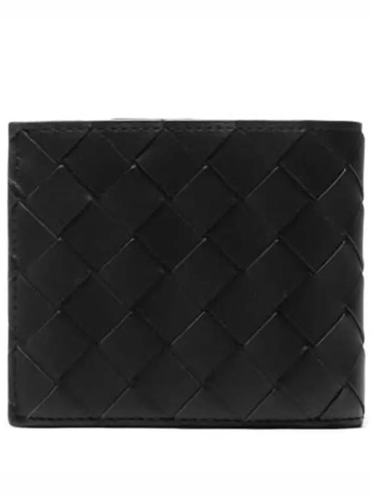 Intrecciato Leather Half Wallet Black - BOTTEGA VENETA - BALAAN 2