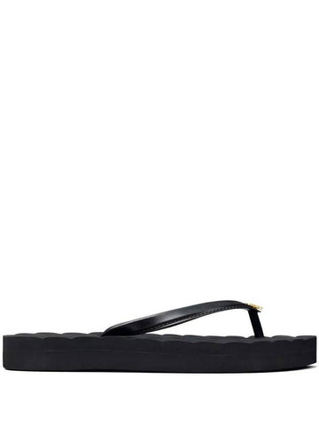 Kira Logo Flip Flops Black - TORY BURCH - BALAAN 1