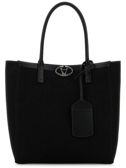 V Logo Lock Tote Bag Black - VALENTINO - BALAAN 2