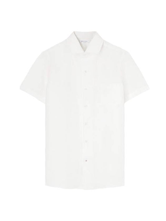 Andre Linen Short Sleeve Shirt Optical White - LORO PIANA - BALAAN 1