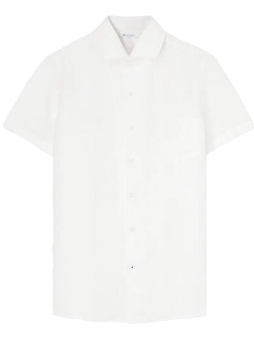 Andre Linen Short Sleeve Shirt Optical White - LORO PIANA - BALAAN 1