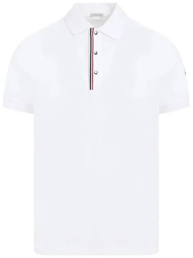 Logo Stripe Polo Shirt White - MONCLER - BALAAN 2