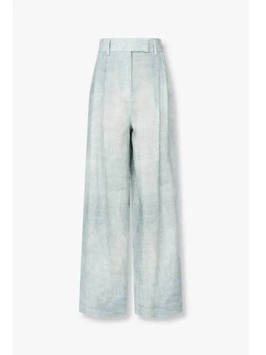 Women s Pleated Linen Wide Pants Mint - GIORGIO ARMANI - BALAAN 1