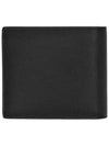 Classic Logo Textured Leather Half Wallet Black - SAINT LAURENT - BALAAN 4