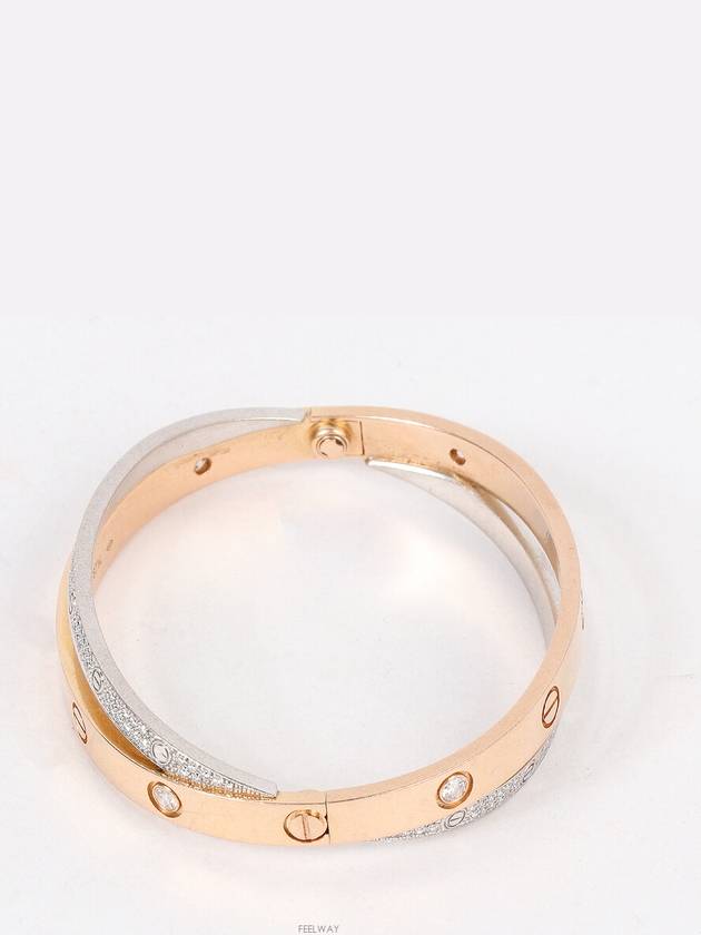 B Love Bracelet Pave Diamond Pink Gold White 17 73878 - CARTIER - BALAAN 4