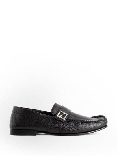 FF Square Leather Loafers Black - FENDI - BALAAN 2