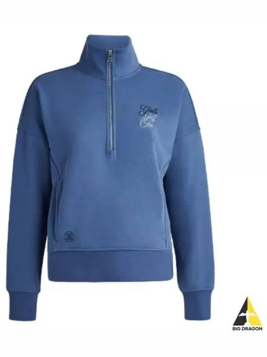 Women's Golf Too French Terry Quarter Zip Boxy Pullover Blue - G/FORE - BALAAN 2