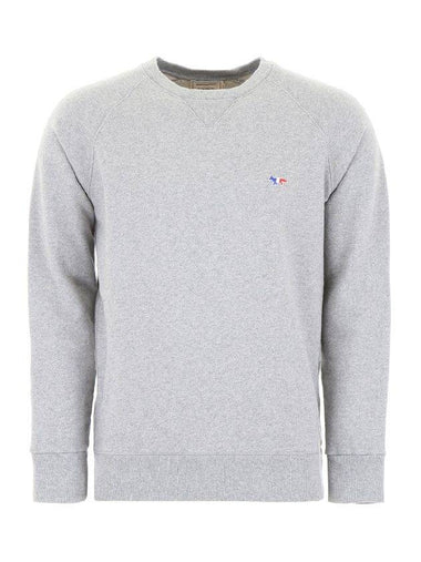 Tricolor Fox Patch Sweatshirt Grey - MAISON KITSUNE - BALAAN 1