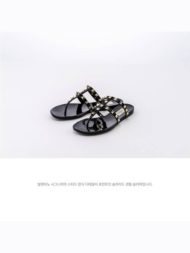 Women's Rockstud Flip Flops Black - VALENTINO - BALAAN 3