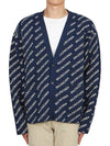 Mini Allover Logo Knit Cardigan Blue - BALENCIAGA - BALAAN 2