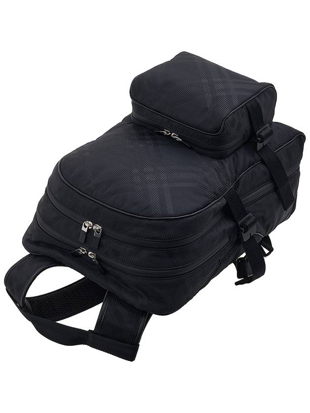 Check Print Jacquard Backpack Black - BURBERRY - BALAAN 5