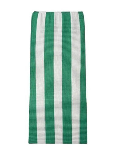 High Waist Striped Midi Skirt White Green - SUNNEI - BALAAN 1