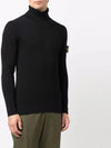 Wappen Patch Full Rib Pure Wool Knit Turtleneck Navy - STONE ISLAND - BALAAN 4