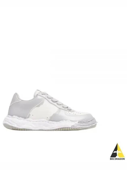 Wayne OG Sole Printed Leather Low Top Sneakers White Grey - MIHARA YASUHIRO - BALAAN 2