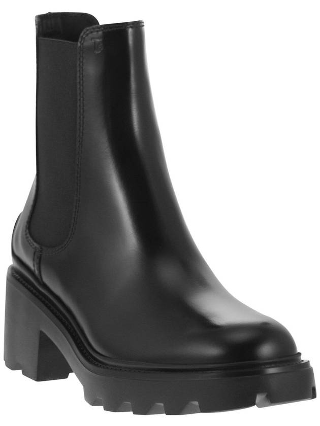 Glossy Leather Chelsea Boots Black - TOD'S - BALAAN 3